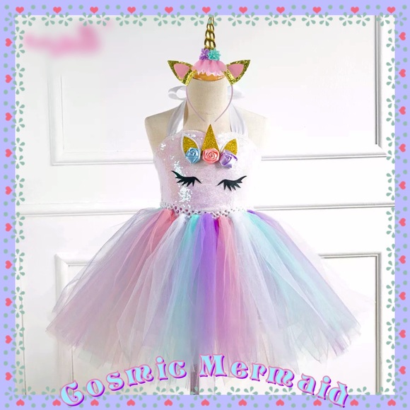 unicorn dress with headband